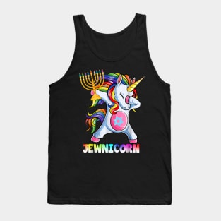 Hanukkah Dabbing Unicorn Jewnicorn Chanukah Jewish Xmas Tank Top